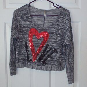 Banga love sequin quarter length sleeve size S